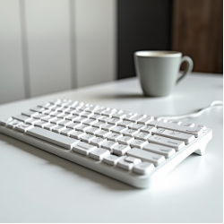 SwiftPad M4 Wired Membrane Office Keyboard 104-Key White