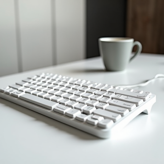 SwiftPad M4 Wired Membrane Office Keyboard 104-Key White
