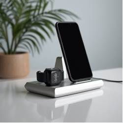 PulseVolt Z3 4-in-1 Charging Station Dock Desk Organizer Silver
