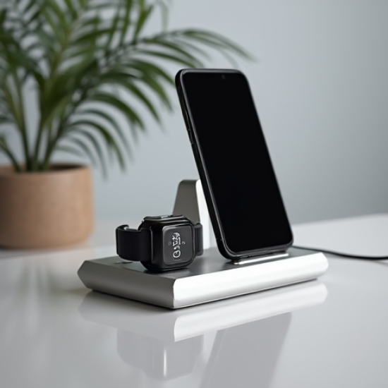 PulseVolt Z3 4-in-1 Charging Station Dock Desk Organizer Silver