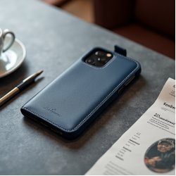 NovaCover Z9 Wallet Leather Case Card Holder Magnetic Closure Blue