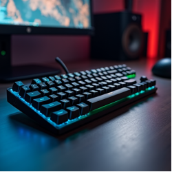 TechKeys E7 Gaming RGB Mechanical Keyboard Speed Switch Black