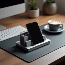 ZenCharge E8 Desktop Charging Station 6-Slot Organizer Silver