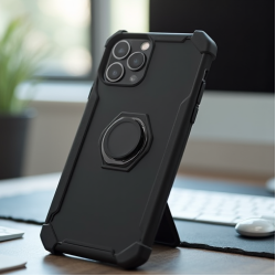 NovaCover M2 Magnetic Ring Holder Case 360 Rotation Black