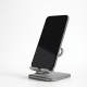 TechMount M6 Adjustable Desk Phone Stand 360-Degree Rotate Silver