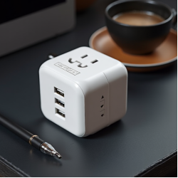 PulseVolt M2 USB-C Travel Adapter 65W GaN Universal Plug White