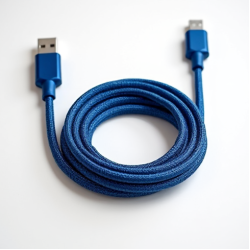 VoltCharge V7 Micro USB Cable 2.4A 1.5m Nylon Braided Blue