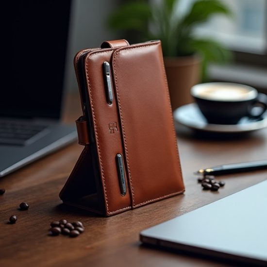 NovaCover V5 Leather Flip Case RFID Blocking Multi-Slot Brown