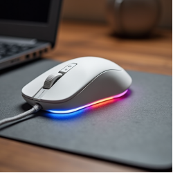 AeroMouse E9 Wired Optical Mouse USB 3200 DPI White