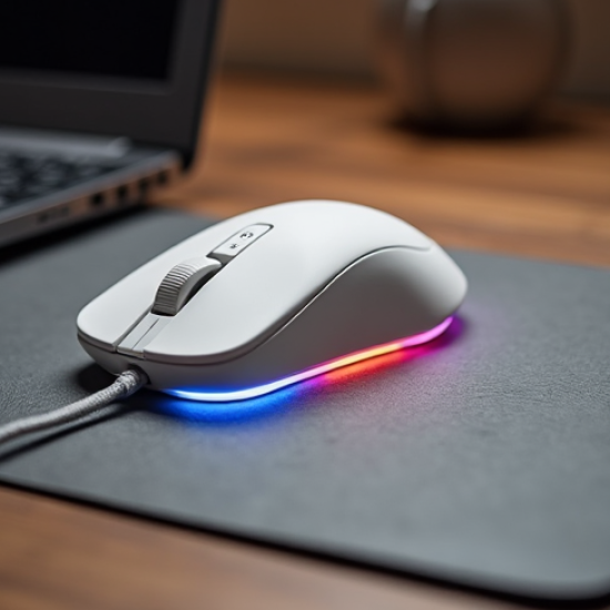 AeroMouse E9 Wired Optical Mouse USB 3200 DPI White