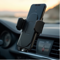 TechMount V8 Universal Phone Car Holder Dashboard Vent Clip Black