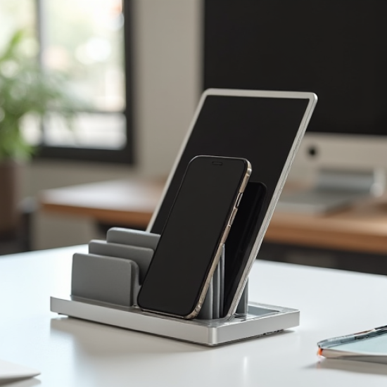 ZenCharge E8 Desktop Charging Station 6-Slot Organizer Silver