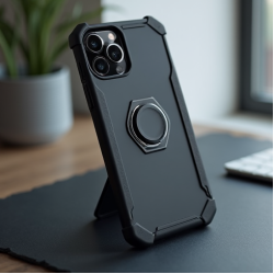 NovaCover M2 Magnetic Ring Holder Case 360 Rotation Black