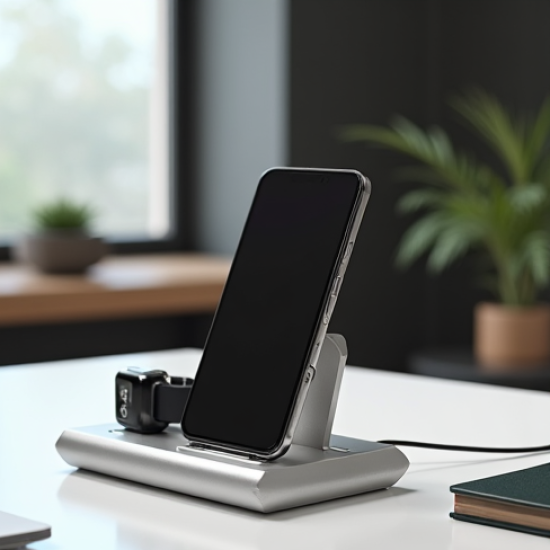 PulseVolt Z3 4-in-1 Charging Station Dock Desk Organizer Silver