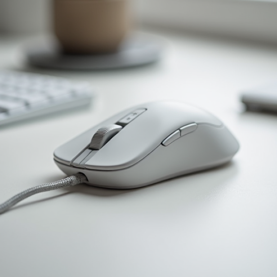 AeroMouse E9 Wired Optical Mouse USB 3200 DPI White