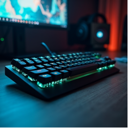 TechType V7 Gaming Mechanical Keyboard RGB Brown Switch Gray