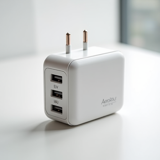 AeroVolt Z7 100W USB-C GaN 4-Port Travel Charger Compact White