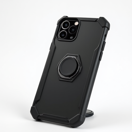 NovaCover M2 Magnetic Ring Holder Case 360 Rotation Black