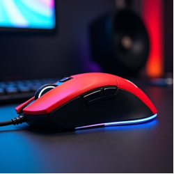 AeroMouse V6 Gaming Mouse RGB Wired 16000 DPI Red