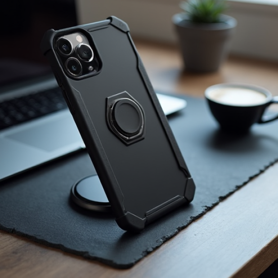 NovaCover M2 Magnetic Ring Holder Case 360 Rotation Black