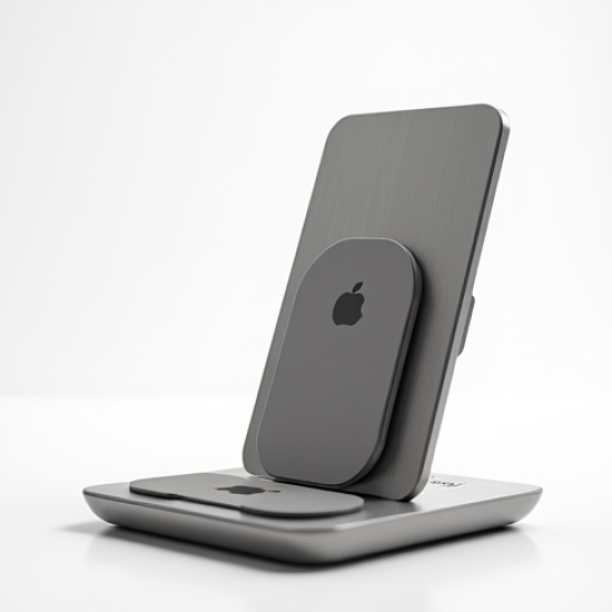 PowerFlow V1 Wireless Charging Dock Stand for Phone + Watch Silver