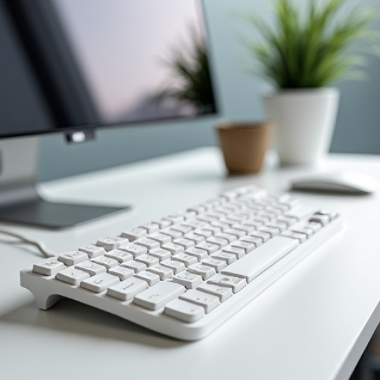 SwiftPad M4 Wired Membrane Office Keyboard 104-Key White